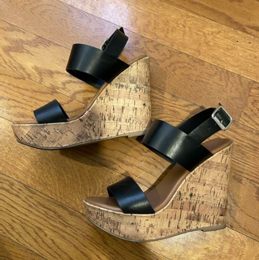 Black Cork Wedges